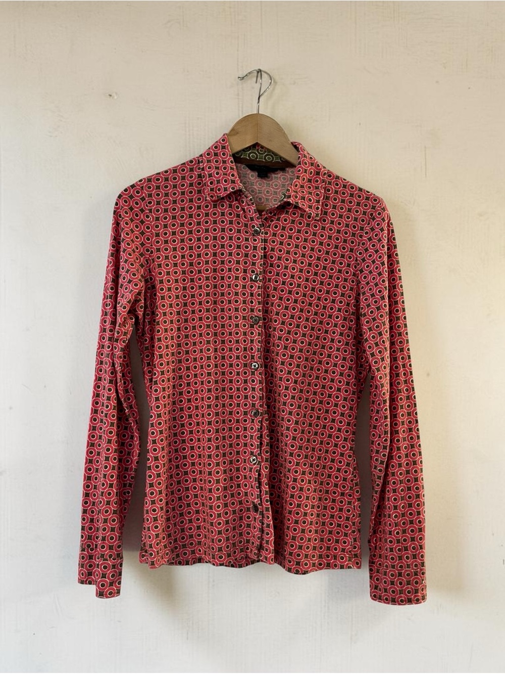 MCM Retro Style Boden Button-up Shirt Cotton Blend Geometric
